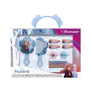 Kit Frozen Pentes + Espelho + Acessórios Para Cabelos Condor  Ref  9875
