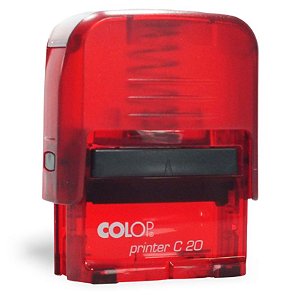 Carimbo automático print20 com detalhe transparente marca colop já personalizado