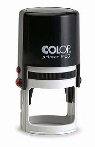 Carimbo automático redondo R50 marca colop impressão 50x50 mm
