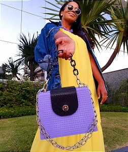 Bolsa Tote 3D Textura Lavanda - M