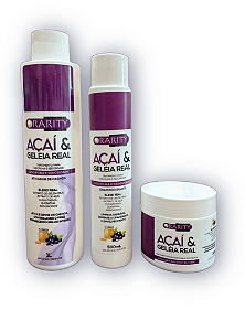KIT NUTRIÇÃO E  REVITALIZAÇÃO AÇAÍ E GELÉIA  RARITY(Shampoo 500g, Máscara 500g , Ativador 1kg)