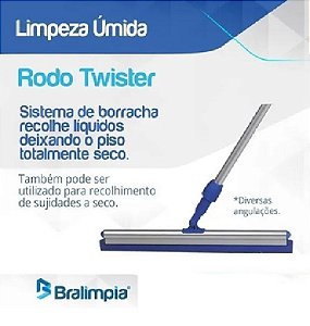 Rodo Twister 48cm Articulado Cabo Extensível 1,40m Bralimpia