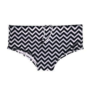 Sunga VM Clássica Estampada Zig Zag Preto e Branco