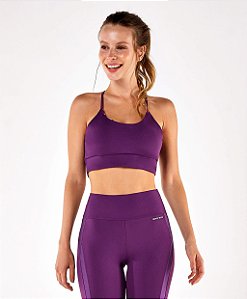 TOP ALTO GIRO BODYTEX ALCINHA DUPLA FACE ROXO GRAPE