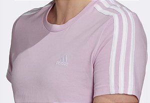 Camiseta Adidas Essentials 3 Listras Lilás