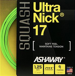 Set de corda Ashaway UltraNick 17 Squash 1.25 mm Verde (9 metros)