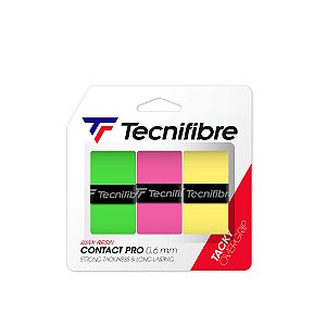 Overgrip Tecnifibre Pro Contact KIT 3 unid (verde, rosa e amarelo)