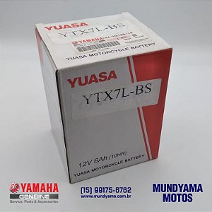 Bateria Conjunto (12V 6AH) YTX7L-BS - YASUA - XT 225 / XTZ 250 / XTZ 250Z / YS 250 (Original Yamaha)