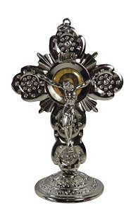 Crucifixo Metal de São Bento 13 cm Prata