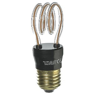 Lâmpada LED Filamento Espiral 4W Branco Quente Bivolt E27