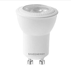 Lâmpada LED Mini Dicróica Dimerizável GU10 3,8w Branco Quente | Inmetro