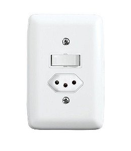 Conjunto Interruptor Simples e Tomada 2P + T de Embutir 20A Branco