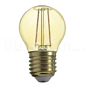 Lampada LED Bolinha 4W Vintage Carbon Branco Quente | Inmetro