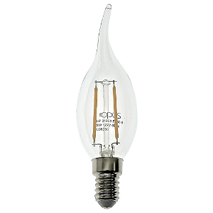 Lâmpada LED Vela Vintage Chama E14 2W 110V Branco Quente | Inmetro