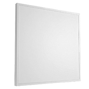 Luminária Plafon 60x60 48W LED Sobrepor Branco Quente Borda Branca