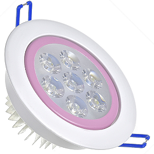 Spot Dicróica 5w LED Direcionável Corpo Branco e Rosa Bicolor