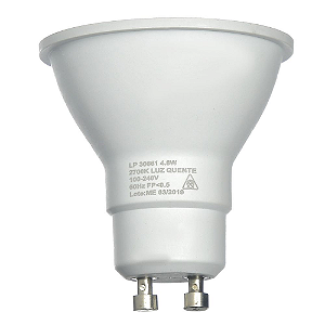 Lâmpada LED Dicroica MR16 4,8w Branco Quente | Inmetro