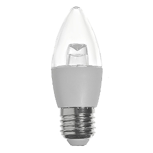 Lâmpada LED Vela Cristal E27 4,5W Bivolt Branco Quente | Inmetro