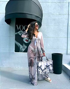 Saída de Tule Coqueiro Cinza