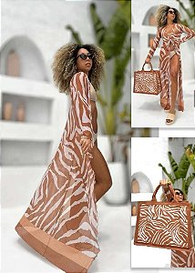 Saída de Tule Zebra nude