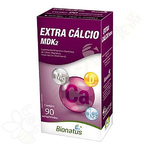 Extra Cálcio MDK2 (Cálcio, Magnésio, Vitamina D, Vitamina K2) 90 comprimidos - Bionatus