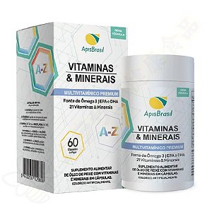 Multivitamínico AZ Vitaminas e Minerais 1450mg Softgel c/60 - Apis Brasil