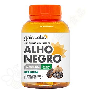 Alho Negro Premium 300mg c/60 cápsulas - Gaialabs