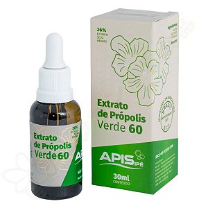 Extrato de Própolis Verde 60 Low Wax 26% 30ml - Apis Ipe
