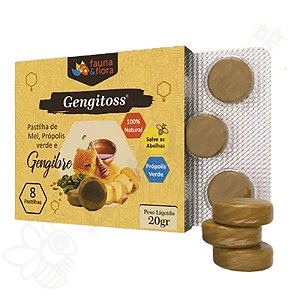 Pastilha de Mel, Menta, Própolis e Gengibre c/8 - Fauna & Flora