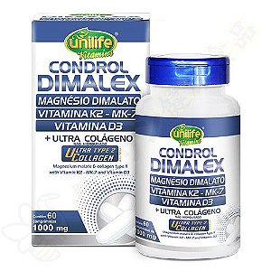 Condrol Dimalex (Mg Dimalato + K2-MK7 + D3 + Colágeno Tipo 2) - Unilife