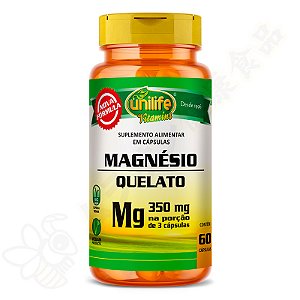 Magnésio Quelato (Bisglicinato) em cápsulas c/60 - Unilife