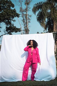 Blazer Linho Hot Pink