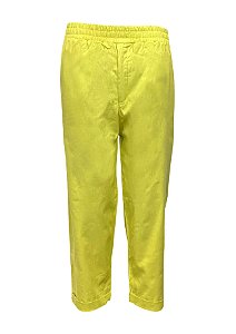 Calça Cropped Linho Amarela