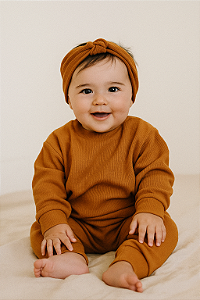 Conjunto Canelado Unissex (6-12m) ; (1 ano)