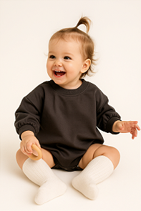 Romper Chumbo Unissex Oversize (12m);(18m)