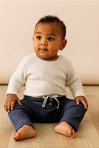 Calça Canelada Chumbo Unissex (Rn-3m);(6-9m)