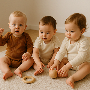 Kit com 3 Bodies Unissex (9-12m)