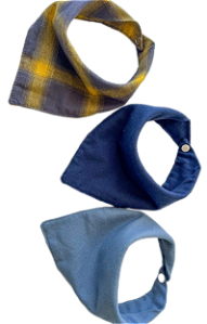 Kit com 3 Babadores Bandanas Unissex