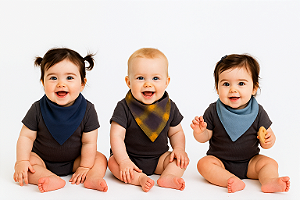 Kit com 3 Babadores Bandanas Unissex