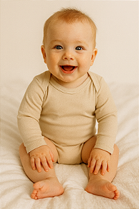 Body Manga Longa Nude (6-9 meses); (9-12 meses)