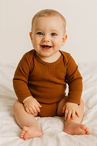 Body Canelado Unissex (6 meses); (9-12 meses)