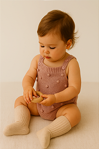 Romper Tricot Rosa Baby (12 meses)
