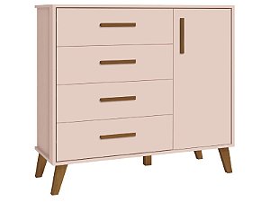 Cômoda Retrô 4 Gavetas 1 Porta Sapateira Ayla Reller