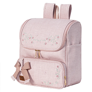 Mochila Garden Rosa com Laço Decorativo - Batistela Baby