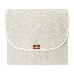 Trocador Portátil Linho Bege com Forro Impermeável e Bolsos Internos - Batistela Baby