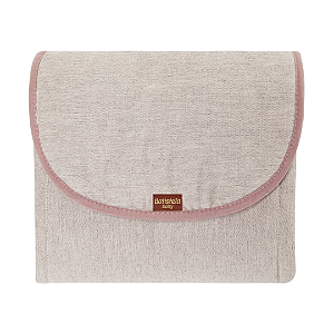 Trocador Portátil Linho Rosê com Forro Impermeável e Bolsos Internos - Batistela Baby