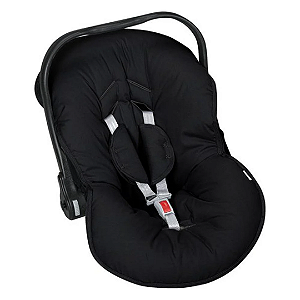 Capa Bebê Conforto e Protetor de Cinto Preto Ajustável, 100% Algodão 3 Peças - Batistela Baby