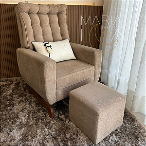 Poltrona De Amamentação Olivia com Balanço e Puff - Gariani Estofados