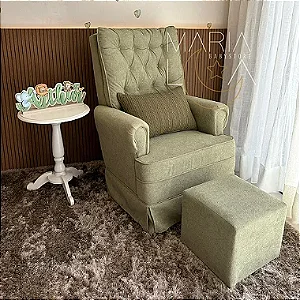 Poltrona Amamentação Luxo Ana Clara com Balanço e Puff