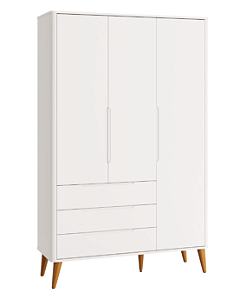 Guarda-Roupa BOOM Classic 3 Portas e 3 Gavetas pés Palito Retrô madeira